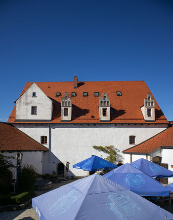 Blick über den Burghof von Burg Wildenstein bei Leibertingen