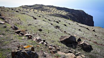 Schichtmauern auf dem Hochplateau oberhalb der Klippen von der Teno Alto Wanderung