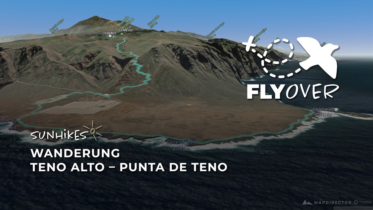 Teneriffa – Vom einsamen Hochplateau zum wilden Atlantik: Die Teno-Abstiegstour im 3D-Flyover