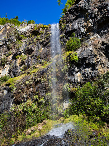 Fallstufe des Mare Aux Joncs Wasserfalls