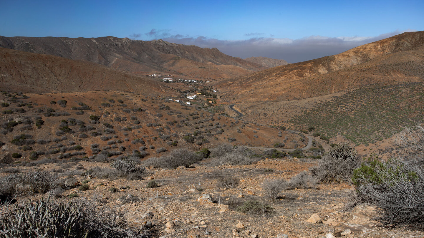 Ausblick über das Tal von Betancuria auf Vega de Rio Palmas