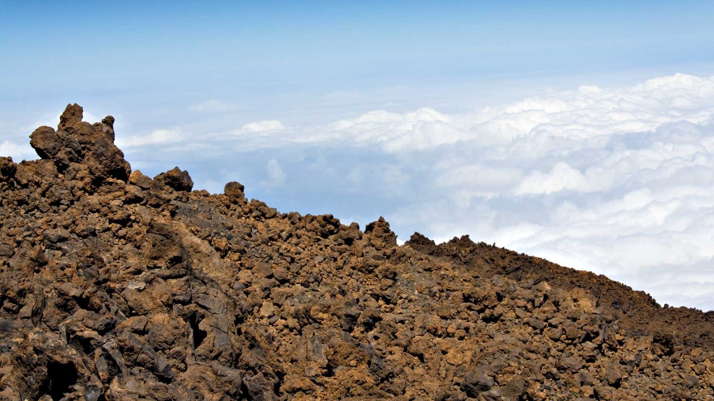 Lavafelder nahe des Aussichtspunkts Mirador La Rambleta im Teide Nationalpark