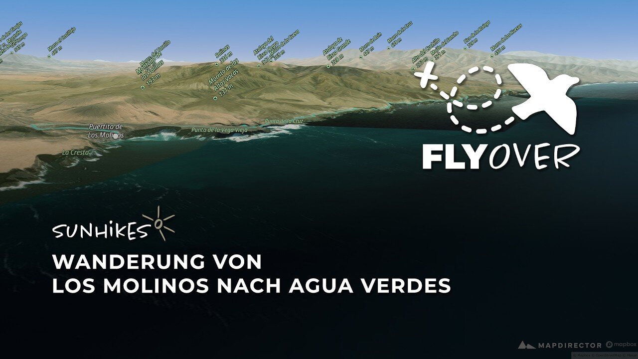 Fuerteventuras wilde Westküste: Unbekannte Klippenpfade nach Aguas Verdes im 3D-Flyover