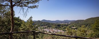 Aussichtspunkt Dorfblick: Panorama über Erfweiler und den Pfälzerwald
