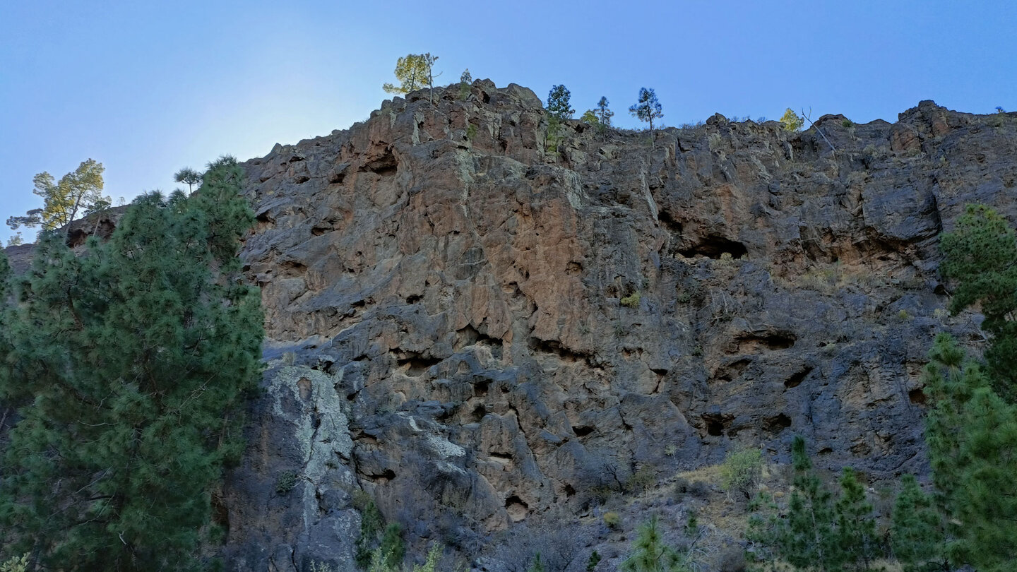 Viso aus der Schlucht Barranco de Pino Gordo