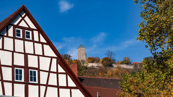 die Starkenburg von der Heppenheimer Altstadt