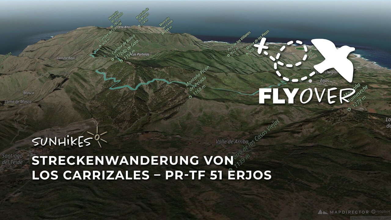 Teno-Kammweg extrem: Spektakuläre Bergstrecke von Los Carrizales nach Erjos im Flyover Video