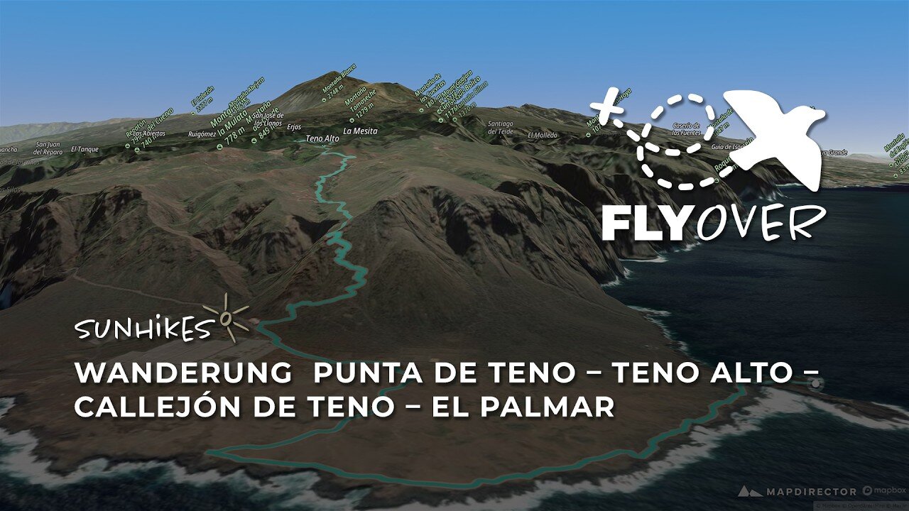 Vom Ozean auf das Hochplateau Teneriffas: Spektakuläre Kontraste im Teno-Gebirge als Flyover Video