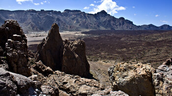 Ausblick vom Sendero 3 über die Los Roques auf die Tiefebene Llano de Ucanca