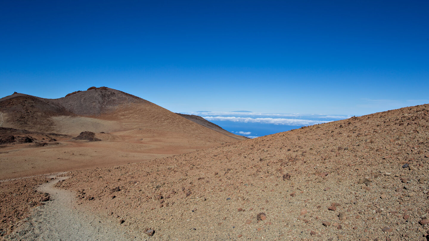 der Wanderpfad verläuft über die Passhöhe Degollada de Pico Viejo