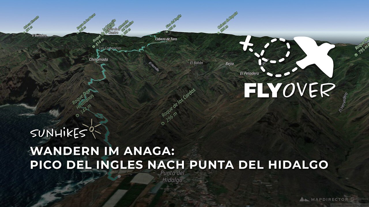 Großes Bergabenteuer im Anaga: Vom Nebelwald ans Meer im 3D-Flyover Video