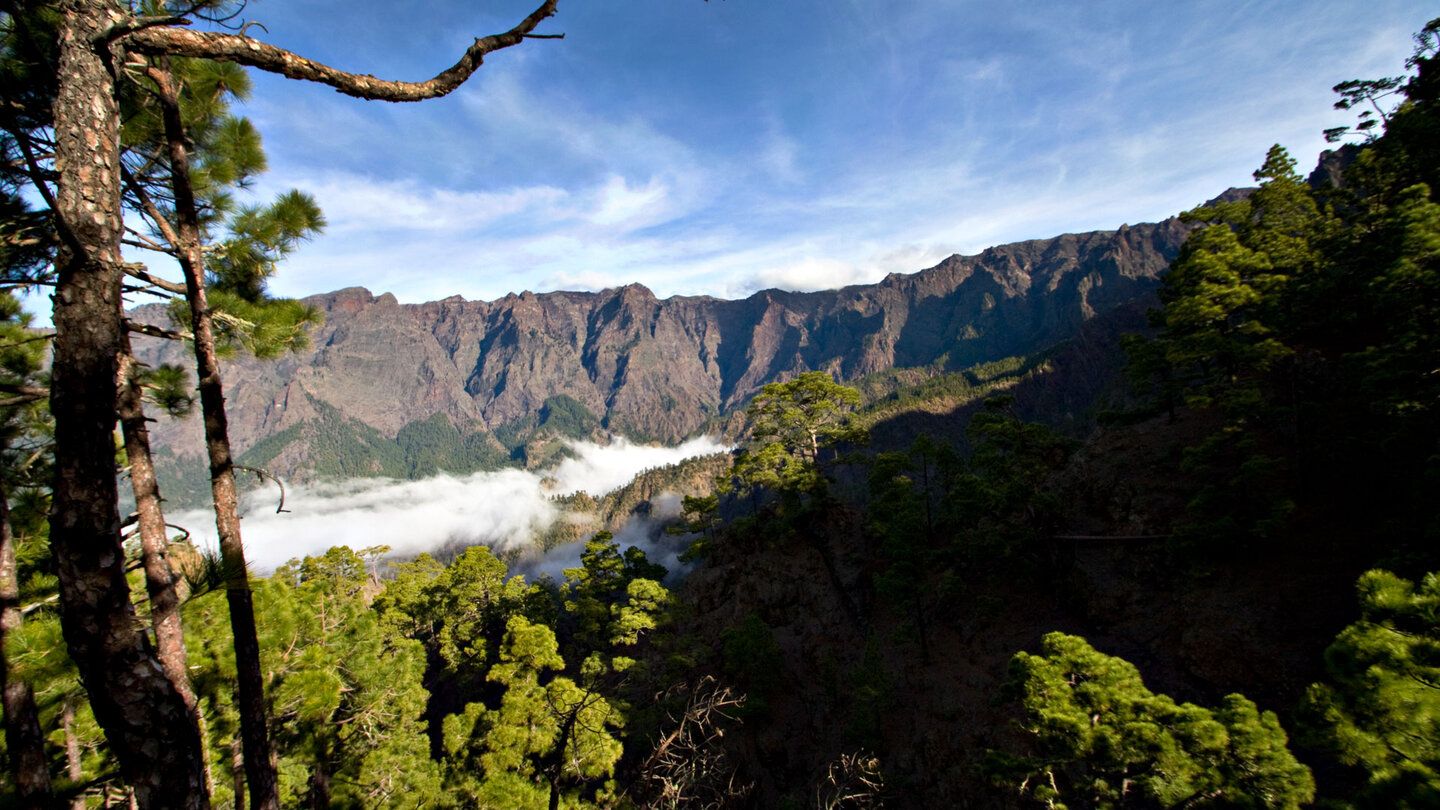 Ausblicke von La Cumbrecita in die Caldera de Taburiente auf La Palma