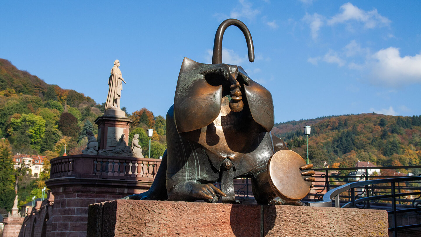 der Heidelberger Brückenaffe an der Alten Brücke Heidelberger Brückenaffe an der Alten Brücke