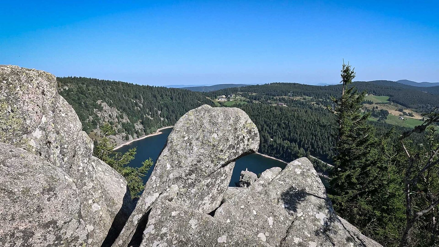 Blick auf den Lac Blanc mit dem Rocher Hans