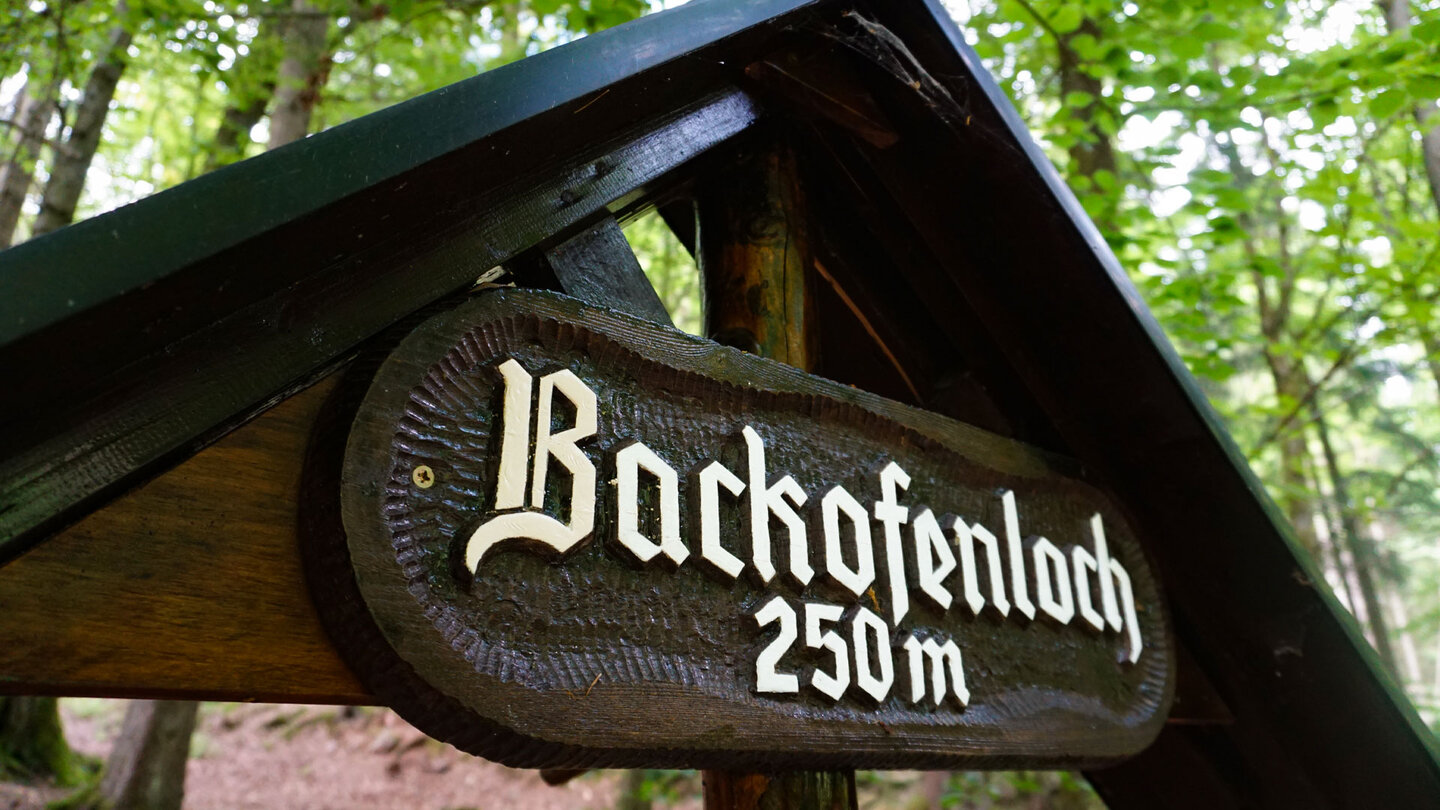 Hinweisschild Backofenloch