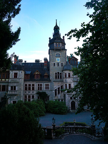 die Fassade von Schlosss Ramholz
