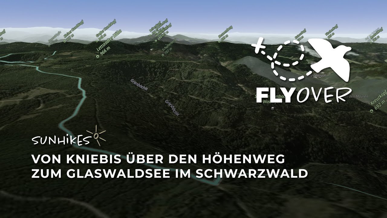 Wanderung von Kniebis über den Höhenweg zum Glaswaldsee im Schwarzwald – Flyover