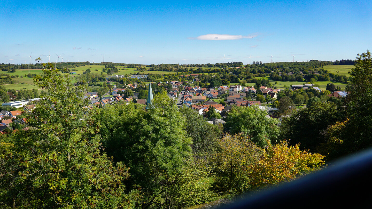 Blick über Ulrichstein, die höchstgelegene Stadt Hessens im Naturpark Hoher Vogelsberg