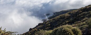 aufsteigende Wolken auf der Wanderung bei Los Andenes