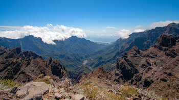 Ausblick vom Mirador de los Andenes über die Schlucht Barranco de las Angustias