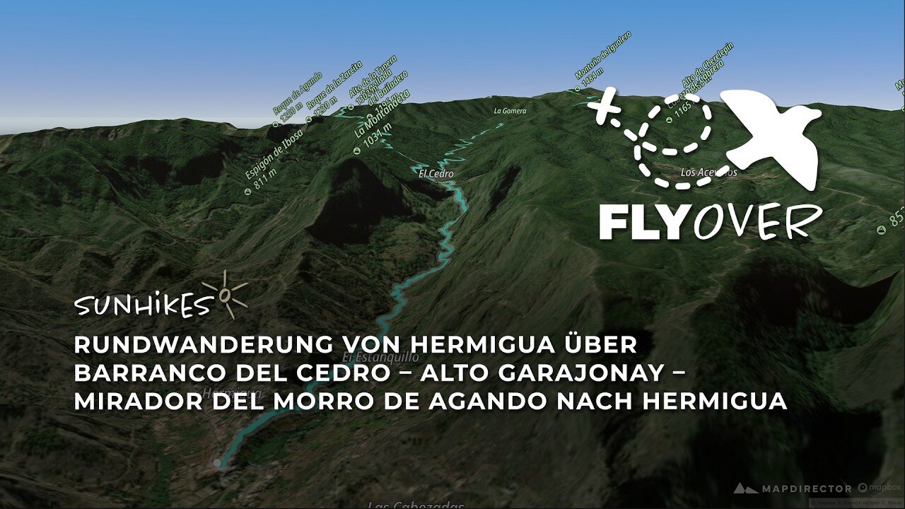 Die Königsdisziplin Gomeras: 3D-Flyover von Hermigua über den Alto de Garajonay