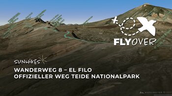 3D-Flyover: Grenzenlose Weite auf dem Höhenweg El Filo im Teide-Nationalpark auf Teneriffa