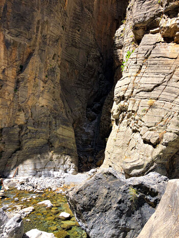 Gesteinsformationen in der Samaria Schlucht