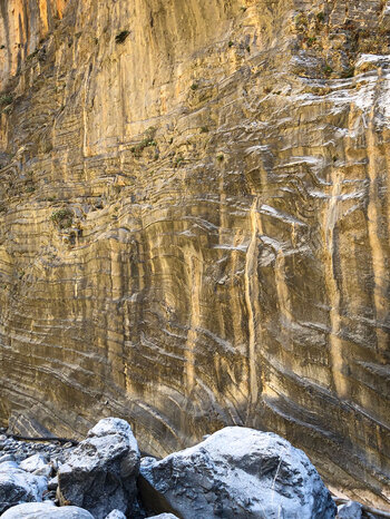 Felsmaserungen der Samaria Schlucht