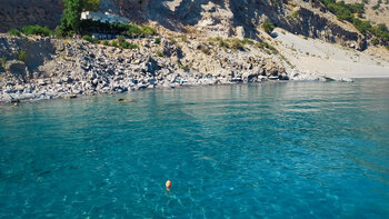 Hafen des Küstendorfes Agia Roumeli