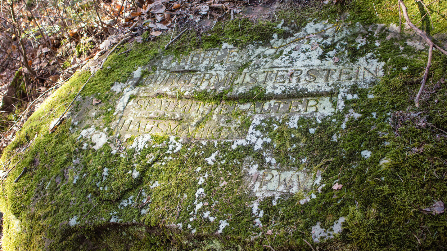Inschrift beim Bürgermeisterstein