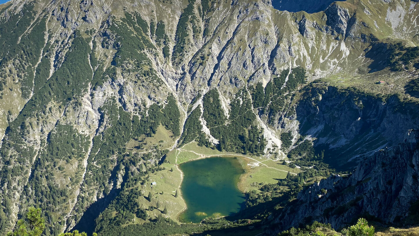 Blick auf den Gaisalpsee von oben Blick auf den Gaisalpsee