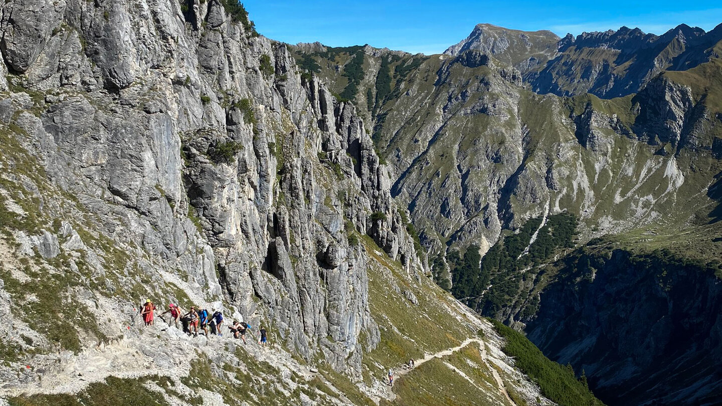 ein steiler Anstieg kurz vorm Gipfel des Rubihorns steiler Anstieg kurz vorm Gipfel des Rubihorns