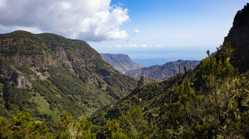 Ausblick vom Aussichtspunkt Mirador El Rejo bis zum Tal von Hermigua