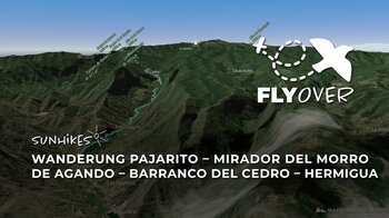 Vom Kamm nach Hermigua: 3D-Flyover der Gratwanderung über den Mirador Morro de Agando