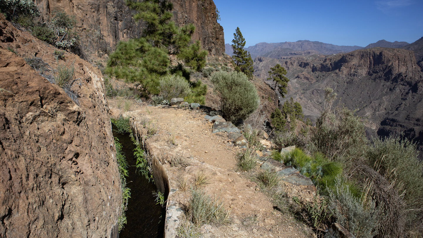 Kanalwanderung unterhalb der Felswände