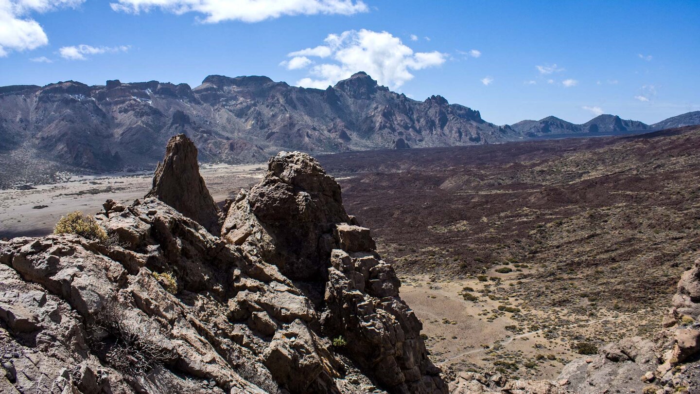 Blick von den Los Roques über die sandige Ebene Llano de Ucanca Richtung Boca Tauce Blick über die Ebene Llano de Ucanca Richtung Boca Tauce