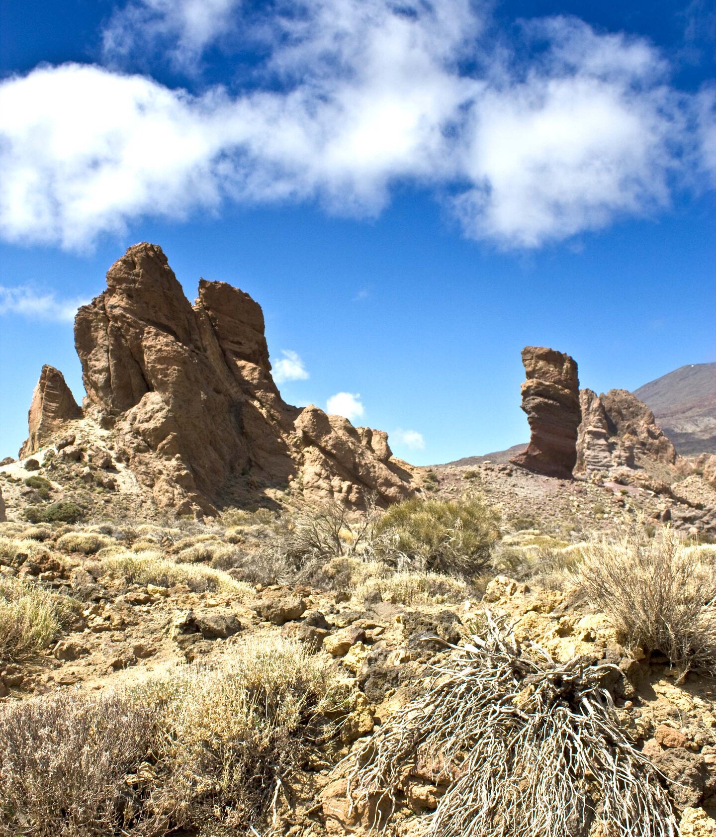 die Felsgruppe Los Roques vom Startpunkt der Wanderung beim Mirador de la Ruleta dieLos Roques vom Startpunkt der Wanderung am Mirador de la Ruleta