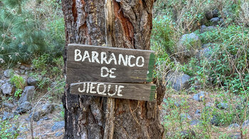 Wanderschild zum Barranco de Jieque