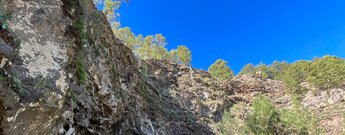 die spektakuläre Felswand im Barranco de Jieque