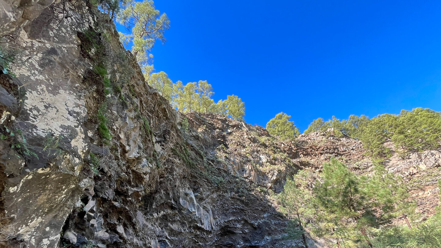 die spektakuläre Felswand im Barranco de Jieque