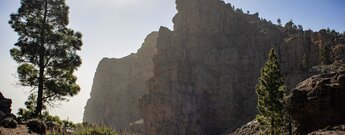 Blick auf die Steilwände des El Campanario von der Wanderroute