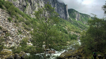 Flußlauf des Bjoreio nahe den Vøringsfossen Wasserfällen