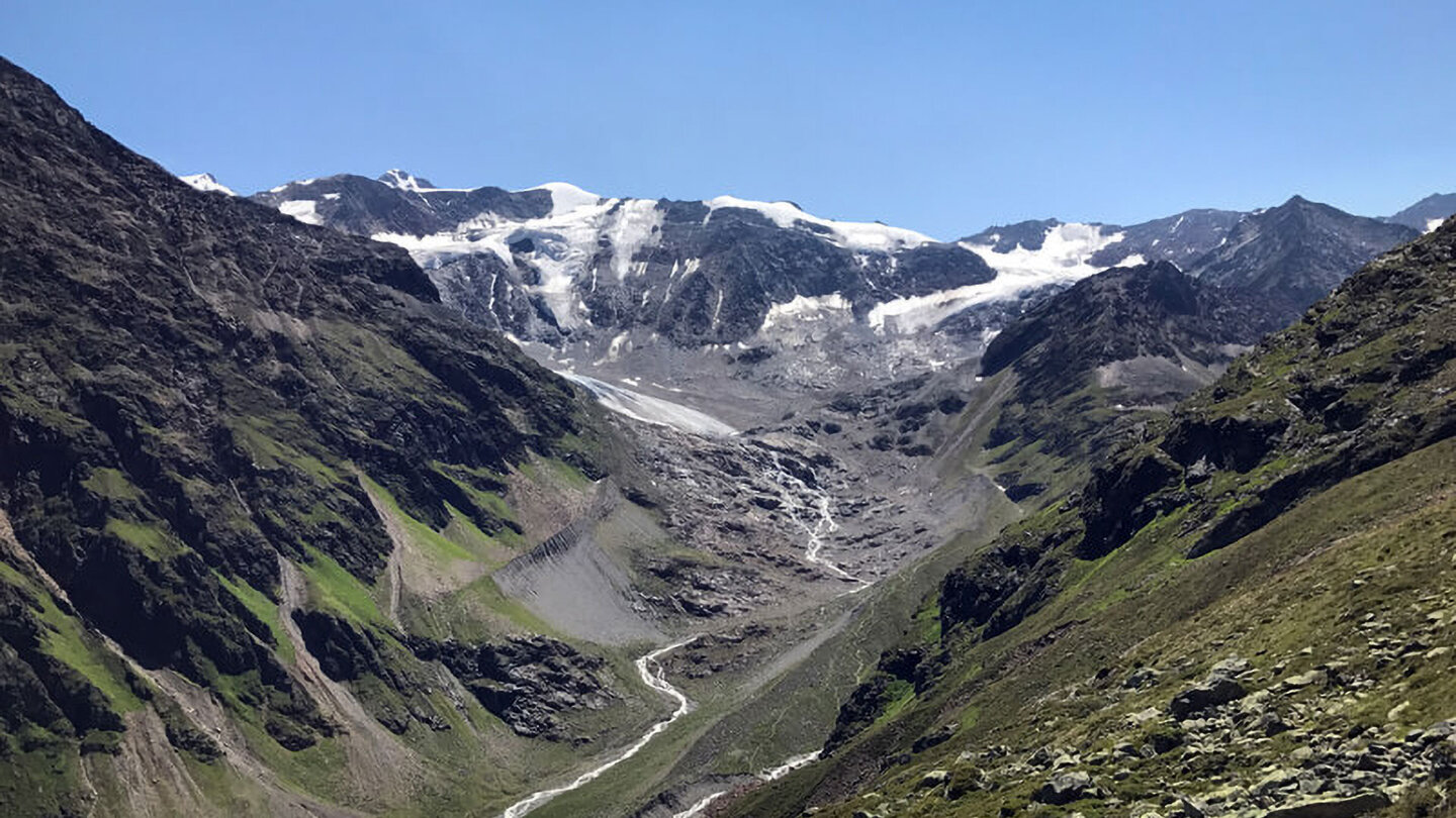 am Ende des Pitztals liegt die Geltscherzunge des Taschachferners Geltscherzunge des Taschachferners