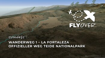 Im Angesicht des roten Felsmassivs: Teneriffa Wanderweg 1 (La Fortaleza) im 3D-Flyover Video