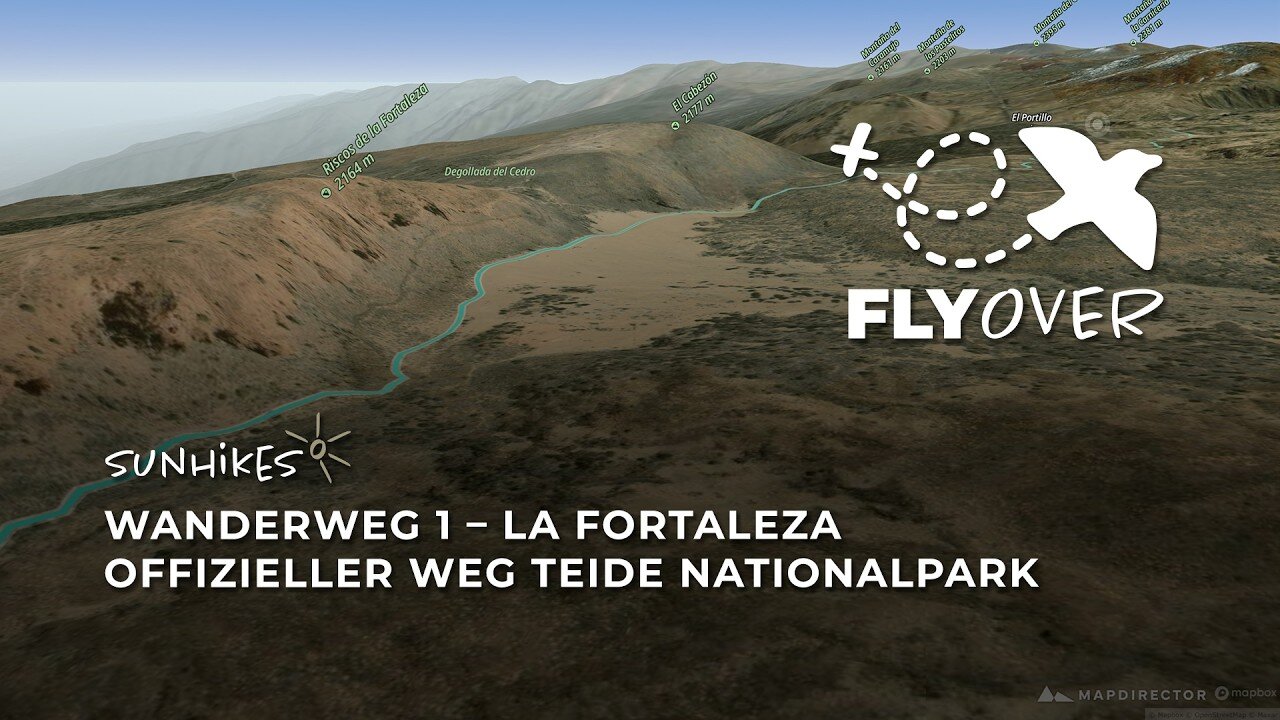 Im Angesicht des roten Felsmassivs: Teneriffa Wanderweg 1 (La Fortaleza) im 3D-Flyover Video