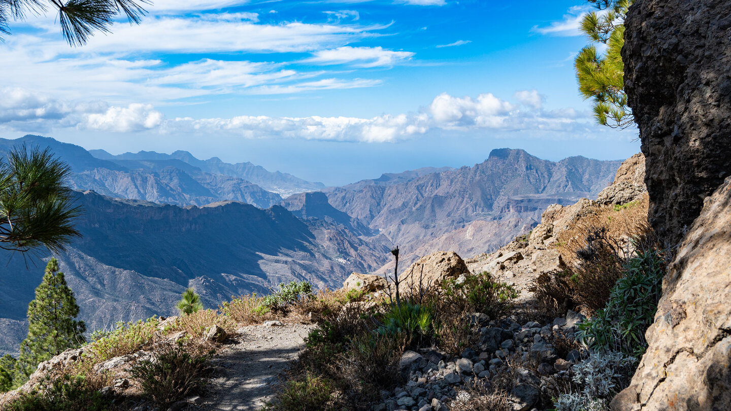 Ausblick entlang des Barranco del Chorrillo bis La Aldea