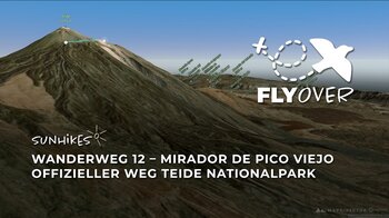 Teide-Aussichtspunkt: Wanderweg 12 zum Pico Viejo Krater im 3D-Flyover! (Über 3.500m)