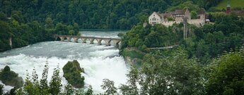 Rheinfall von Schaffhausen mit dem Schloss Laufen im Hintergrund