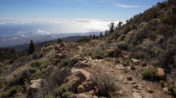 Wanderpfad mit Blick auf den Süden der Insel Teneriffa