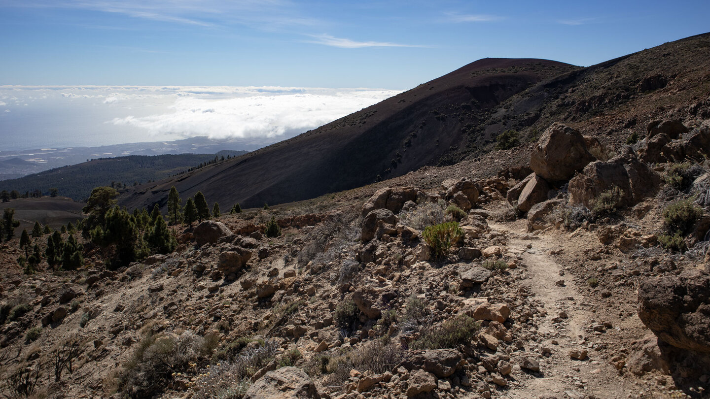 der schwarze Montaña de las Arenas vom Wanderweg